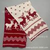 Weihnachtsschal Damen Winter Senior Outdoor Straße Rot Vielseitig Jacquard Elch Warm Gestrickter Schal