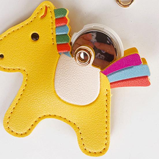 Portachiavi Ciondolo Forma di Cavallo Cartone Animato Portachiavi Portacarte Controllo Accessi Pelle Sintetica Borsa