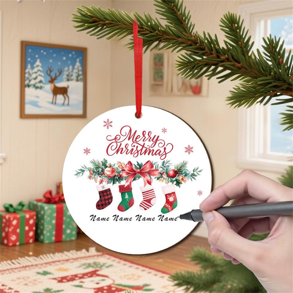 Gift Stocking Decoration Souvenir Wooden Christmas Pendant