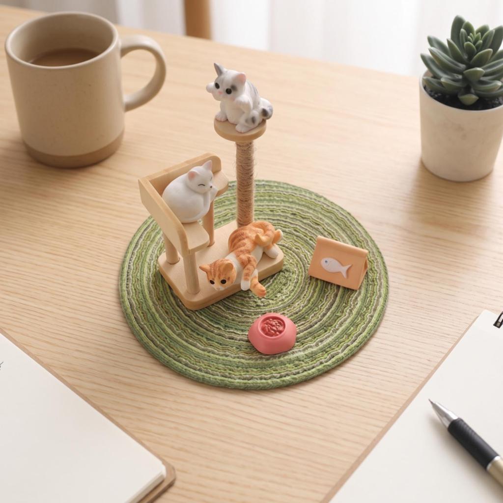 Miniature Cat Tree Cute Decoration Compact for Photo Styling, Photographers