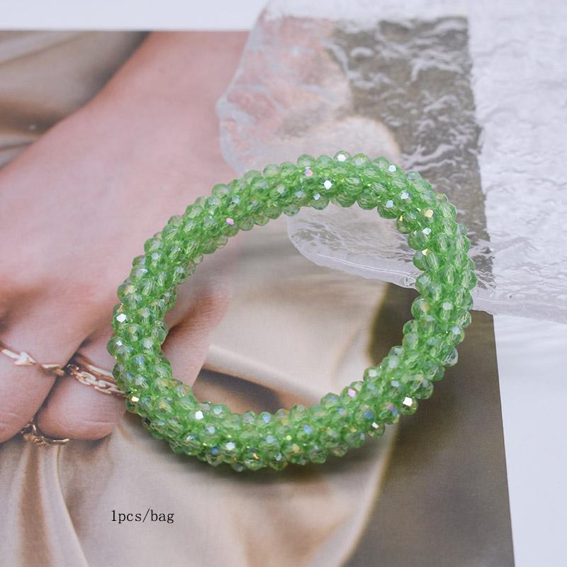Trendy Bead Bracelet Elastic Handmade Strand Bracelets for Women Gift New Hair Accessory Glass Beads Bracelet