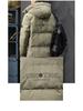 Men's 2025 Winter Hooded Down Jacket, 90% Duck Down, Mid-length, Warm H-Shaped Trendy Coat