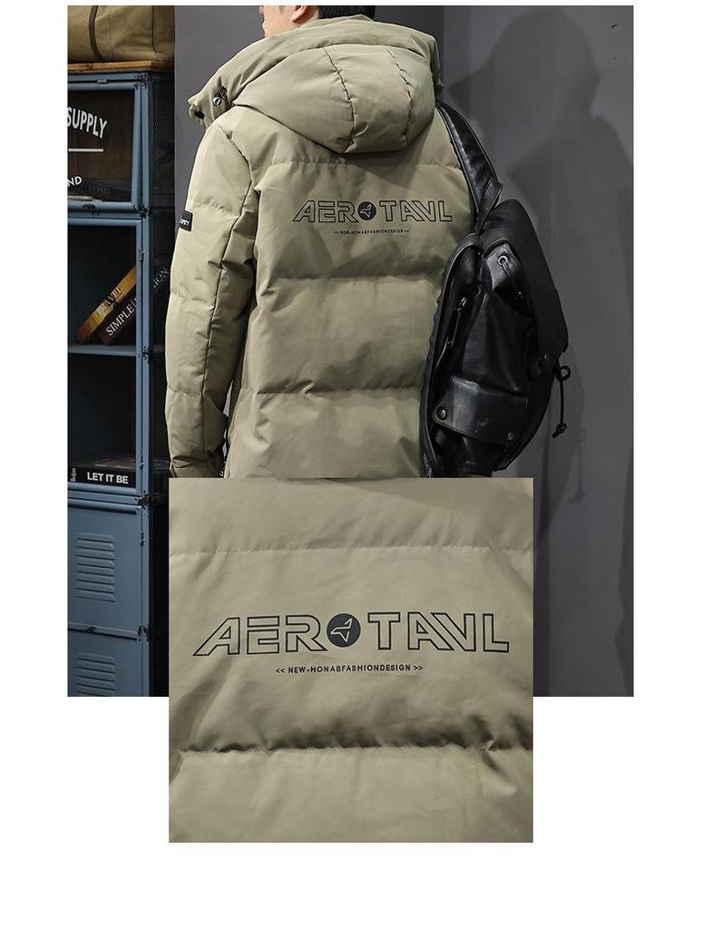 Men's 2025 Winter Hooded Down Jacket, 90% Duck Down, Mid-length, Warm H-Shaped Trendy Coat