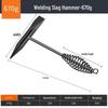 500g Black Stainless Steel Double-Head Slag Hammer with Spring Handle