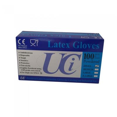 Luvas unissex para adultos, pacote de exame de látex com 100