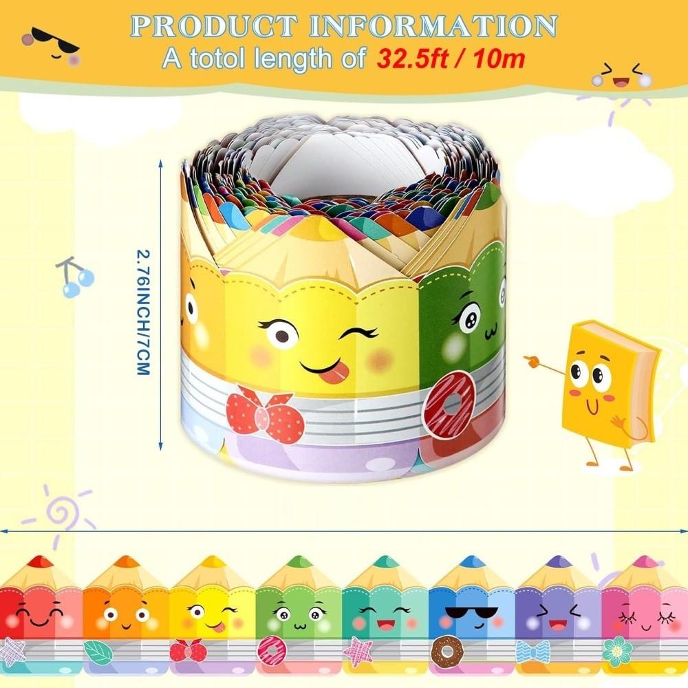 Self Adhesive Chalkboard Bulletin Board Border 7cm Paper Border Classroom Decors DIY Border Trim Sticker Handmade Crafts