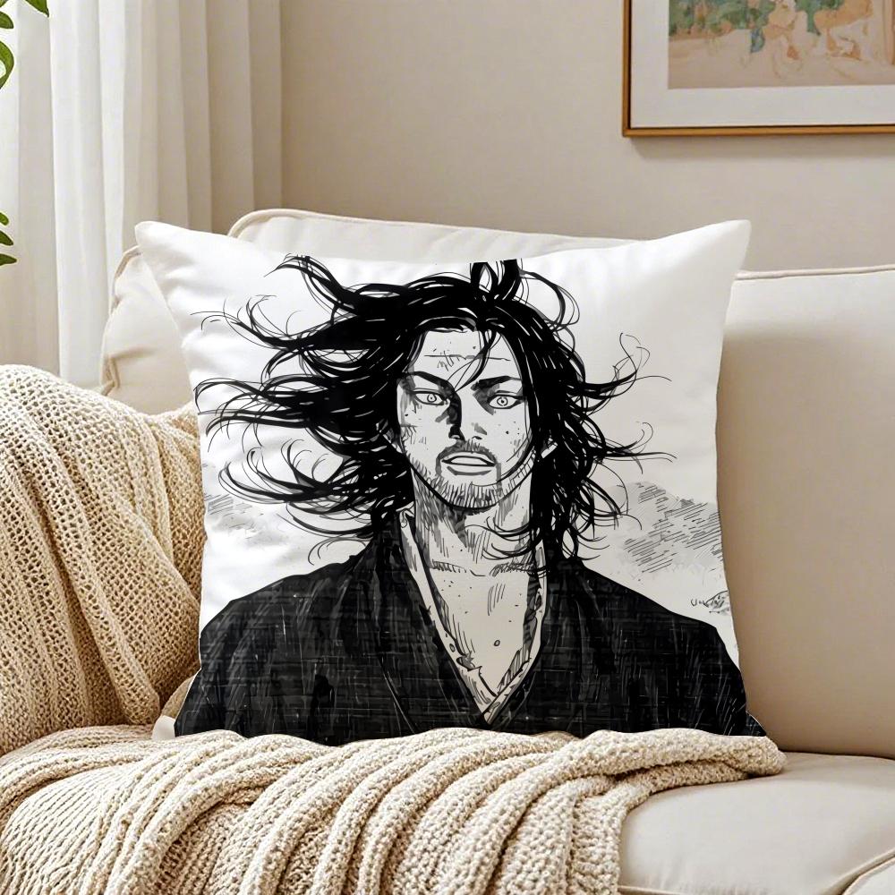 Epic Samurai Manga V-Vagabond Cushion Cover Pillowcase Anti-Dustmite Living Room Sofa Decor Cushion Room