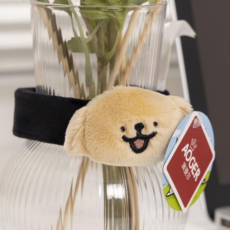 

Милые линии плюшевый щенок повязка на голову хлопающий браслет женская маска для лица животное заколка для волос Brown Pop Ring