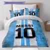 Lionel Messi Muster Bettwäsche Heimdekoration Geburtstagsgeschenk (1 Bettbezug + 2 Kissenbezüge, ohne Füllung),Fanartikel.