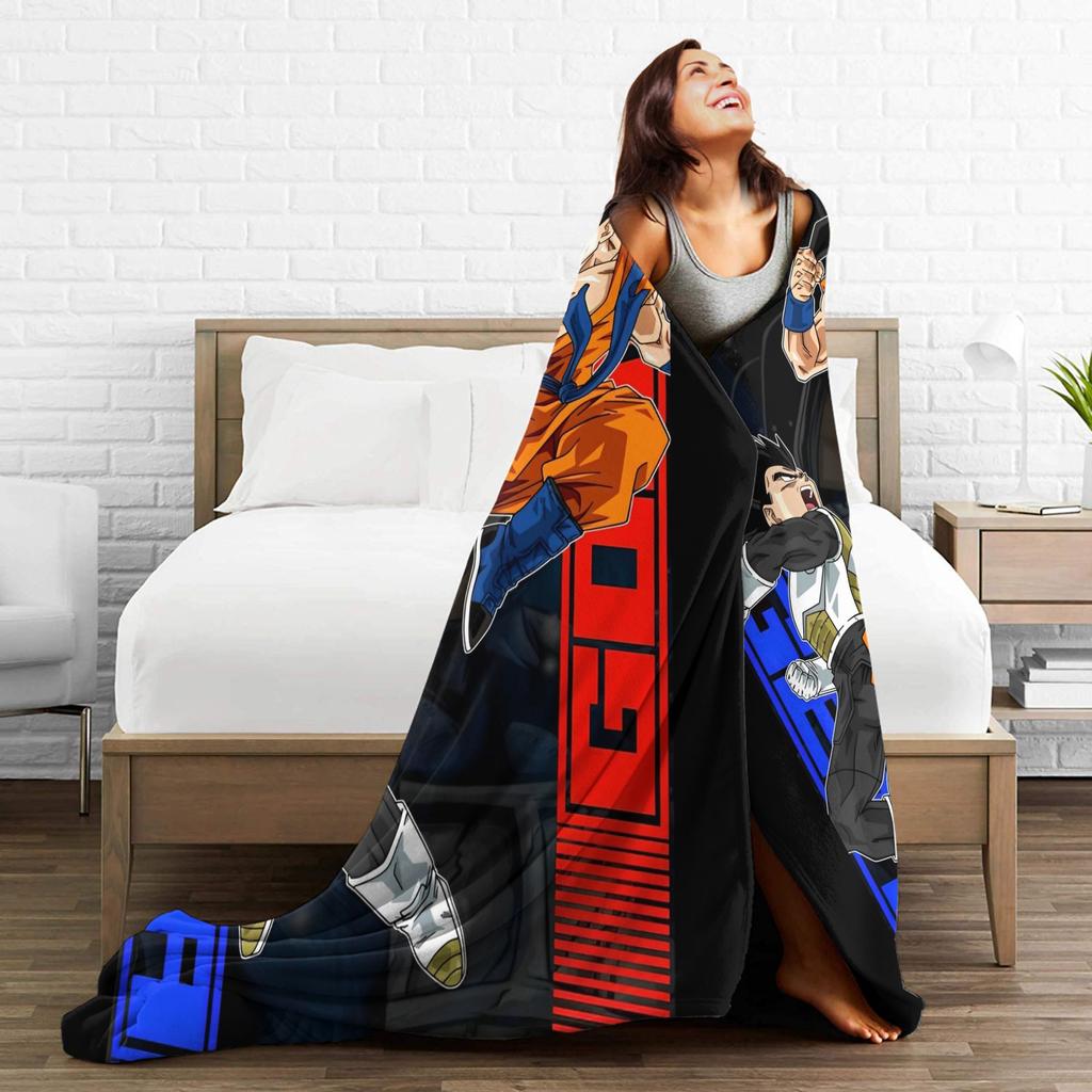 DBZ Japanese Anime Knitted Blanket Coral Fleece Plush Soft Throw Blankets for Home Couch Bed Rug