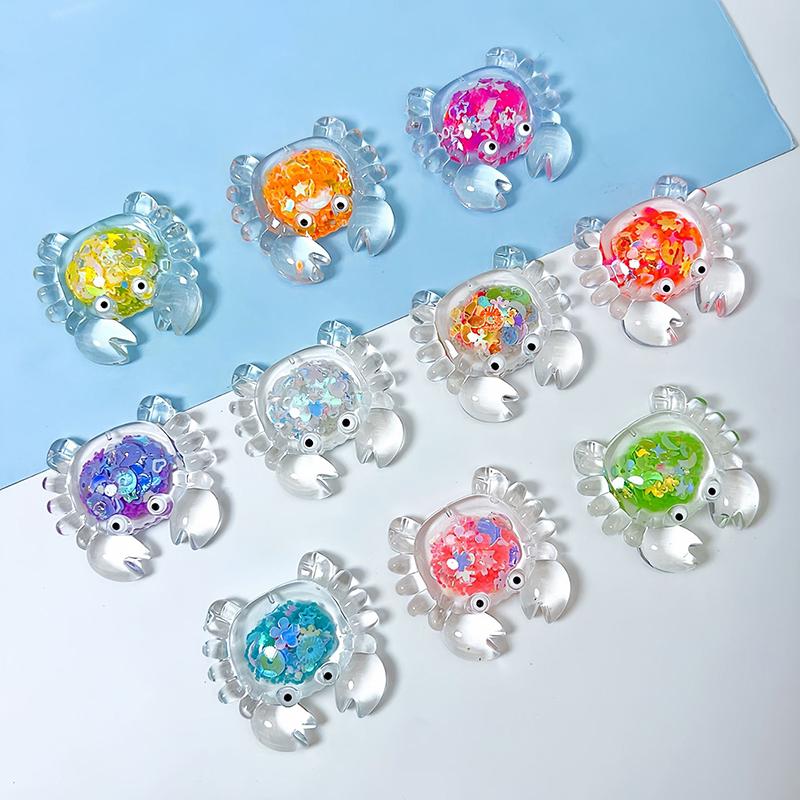 Cartoon Mini Luminous Crab Home Decoration Resin Crafts Miniature Figures Cute Desktop Small Ornaments Accessories Gifts