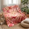 Pink Hibiscus Hearts Pattern Theme blanket Lightweight Warm Flannel Blanket Decorative Throw Blanket for Home Decoration