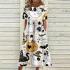 Damen Freizeitkleid mit Halloween-Print, Rundhalsausschnitt und Taschen für Partys