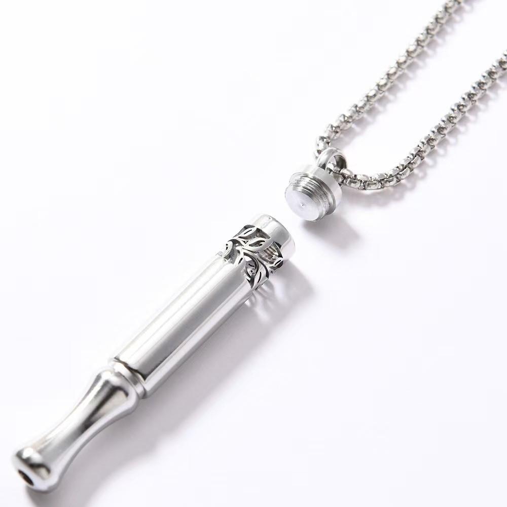 Mindfulness Training Whistle Necklace With Cotton Core Metal Relaxation Necklace Detachable Portable Decompression Necklace