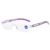 New Fashionable Anti Blue Light Reading Glasses for Men Casual Frameless Corrective eyewear for Women Classic Long-Distance Prescription eyeglass