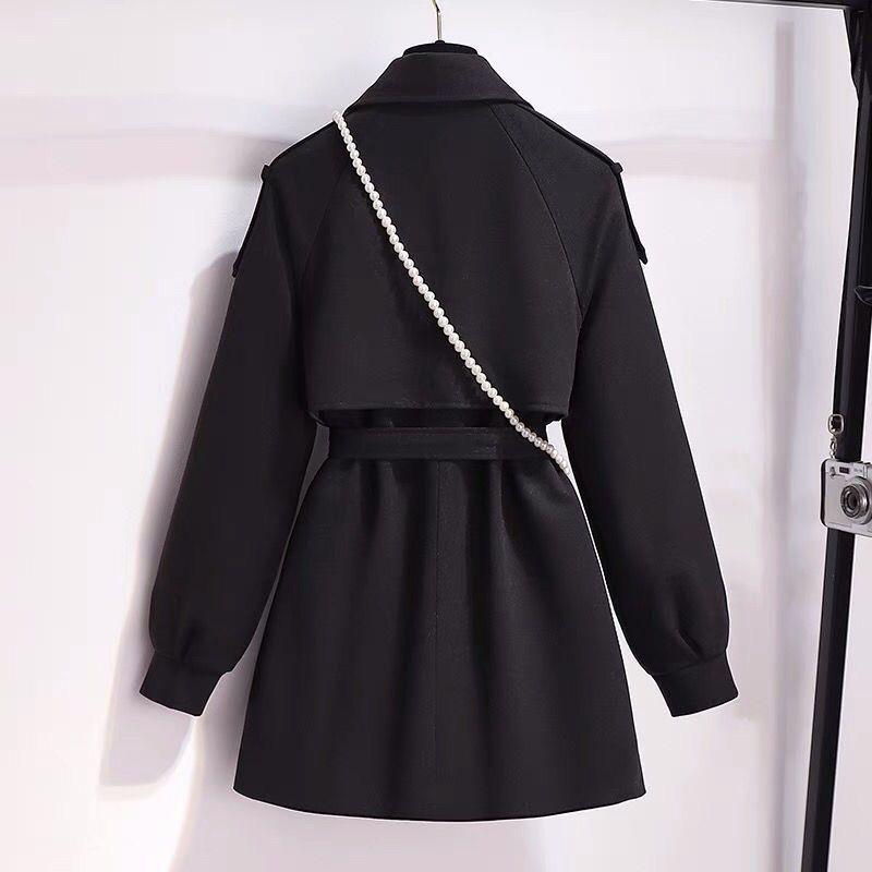 Womens Short Wool Blend Coat With Cotton Lining Slim Fit Korean Style 2025