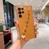 Applicable To Samsung S22ultra Mobile Phone Case S21plus Electroplated Side Love Bracelet A53/S20FE Protective Case