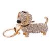 Keychain Pendant, Cartoon Dog Shape Key Holder with Lobster Clasp And Key Ring, Sparkling Rhinestones Inlaid Car Interior Key Chain