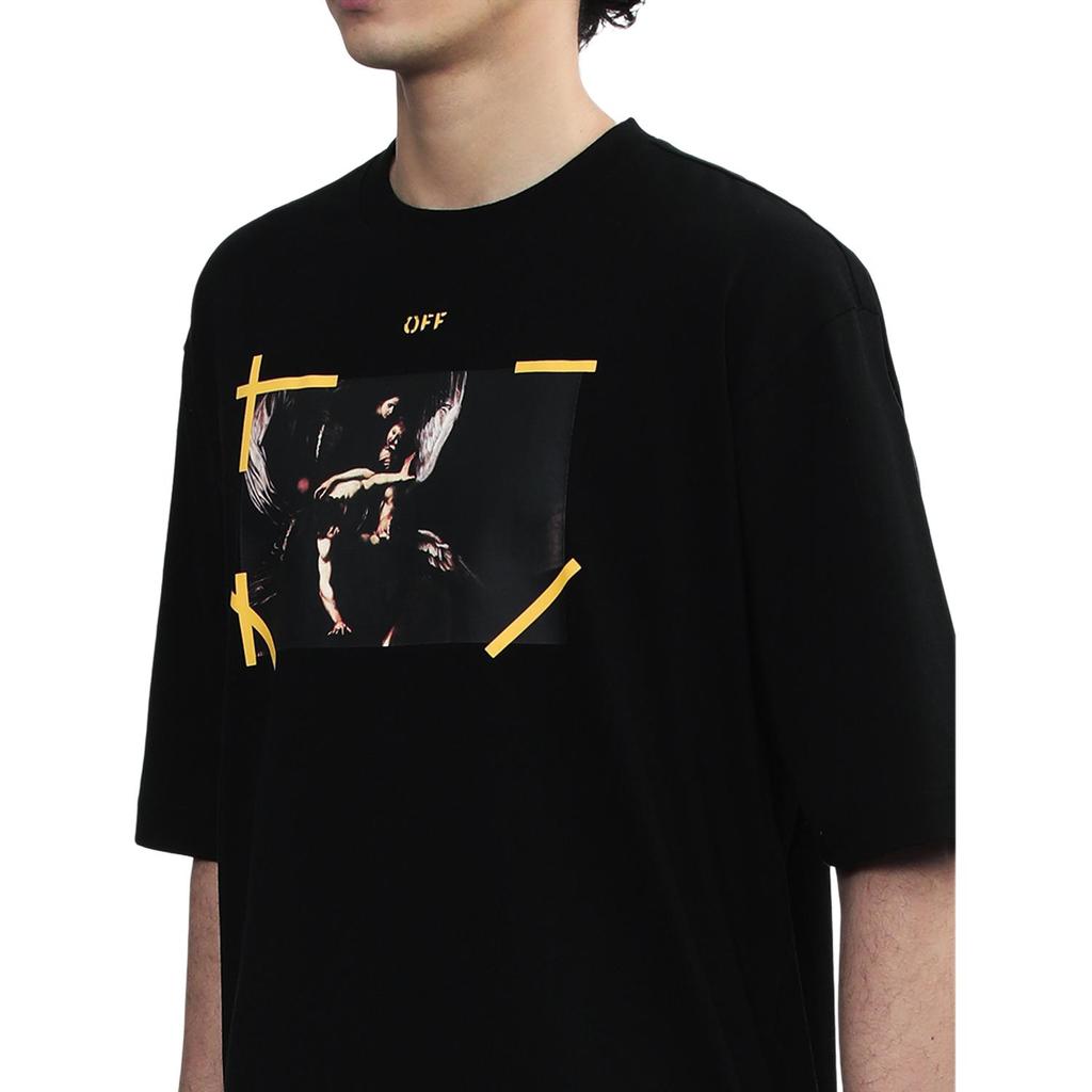OFF WHITE Flecha Caravana Misericordia Skat Camiseta Manga Corta OMAA119C99JER0061001