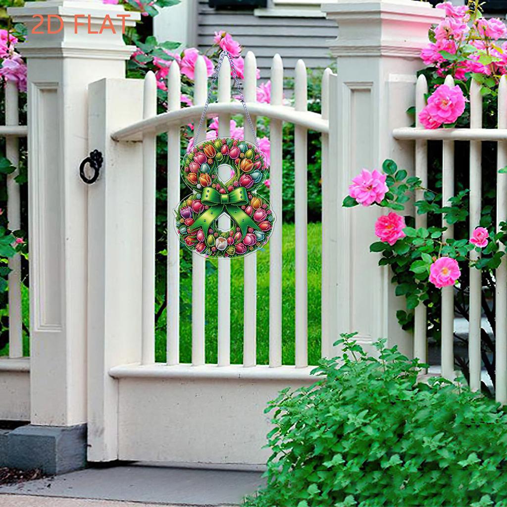 Easter 2D Flat DIY Hanging Diamond Art Kits Special Shape Rhinestone Diamond Art Window Pendants Wall Decor for Home & Windows