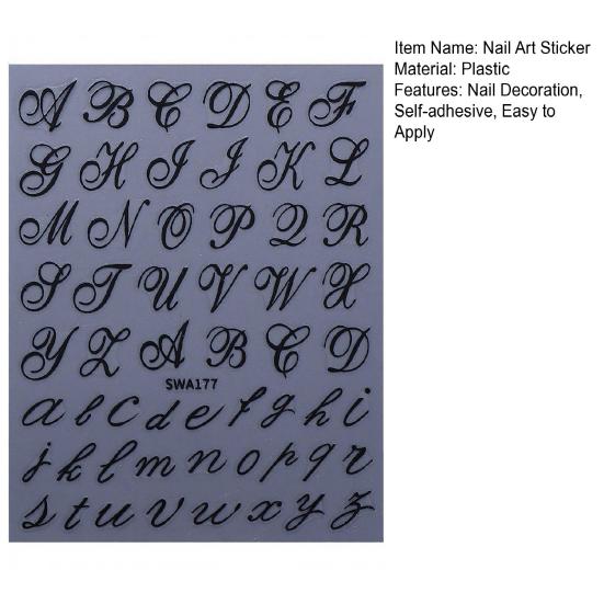 Yousheng English Letter Nail Art Stickers Self-adhesive DIY Alphabet Manicure Decoration Decals Women Nail Accessories for Home