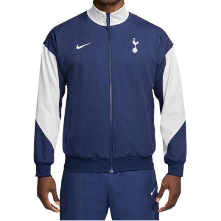 Nike Color Block Logo Stand Collar Long Sleeve Loose Jacket Men Jackets Blue HJ6401-424