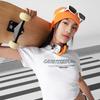 Li Ning CF Letter Print Pullover Round Neck Short Sleeve T-Shirt Women T-Shirts Standard-White ATSU614-1
