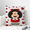 Comic Mafalda Cushion Cover Natural Linen Pillowcase Set AllinOne Decor for Sofa Bedroom  Chair