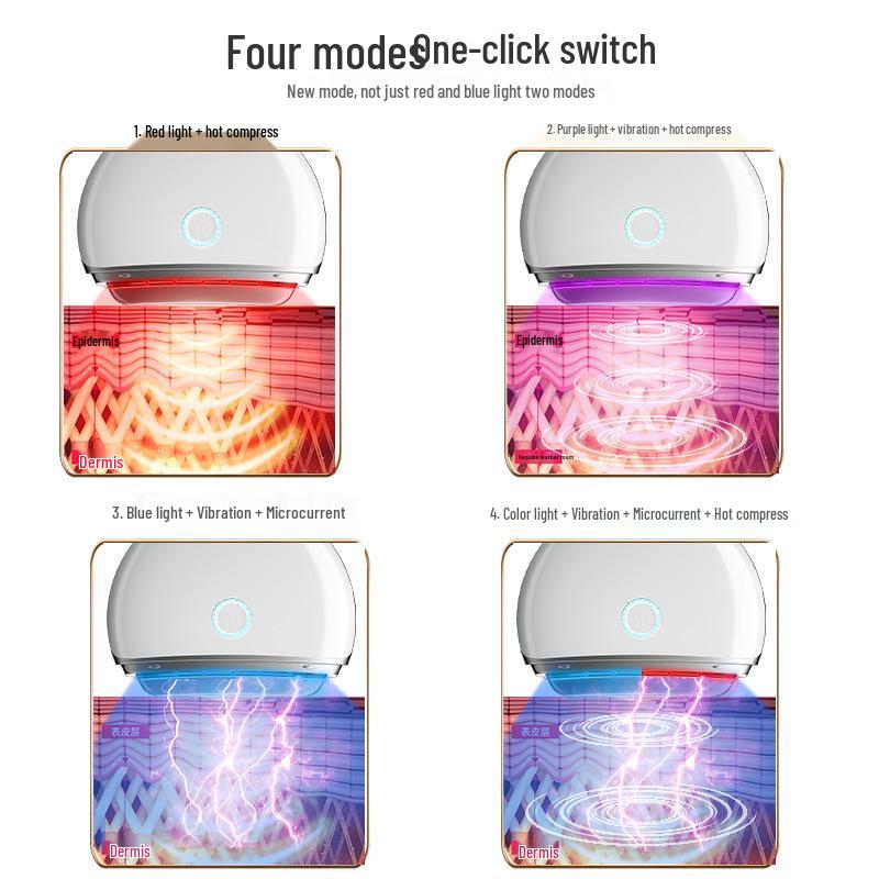 Gua Sha Vibrating Microcurrent Facial Massager with Light Therapy for Lifting and Firming