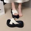 New summer outerwear muffin thick-soled heightened cross-over cool slippers women's beach sandals