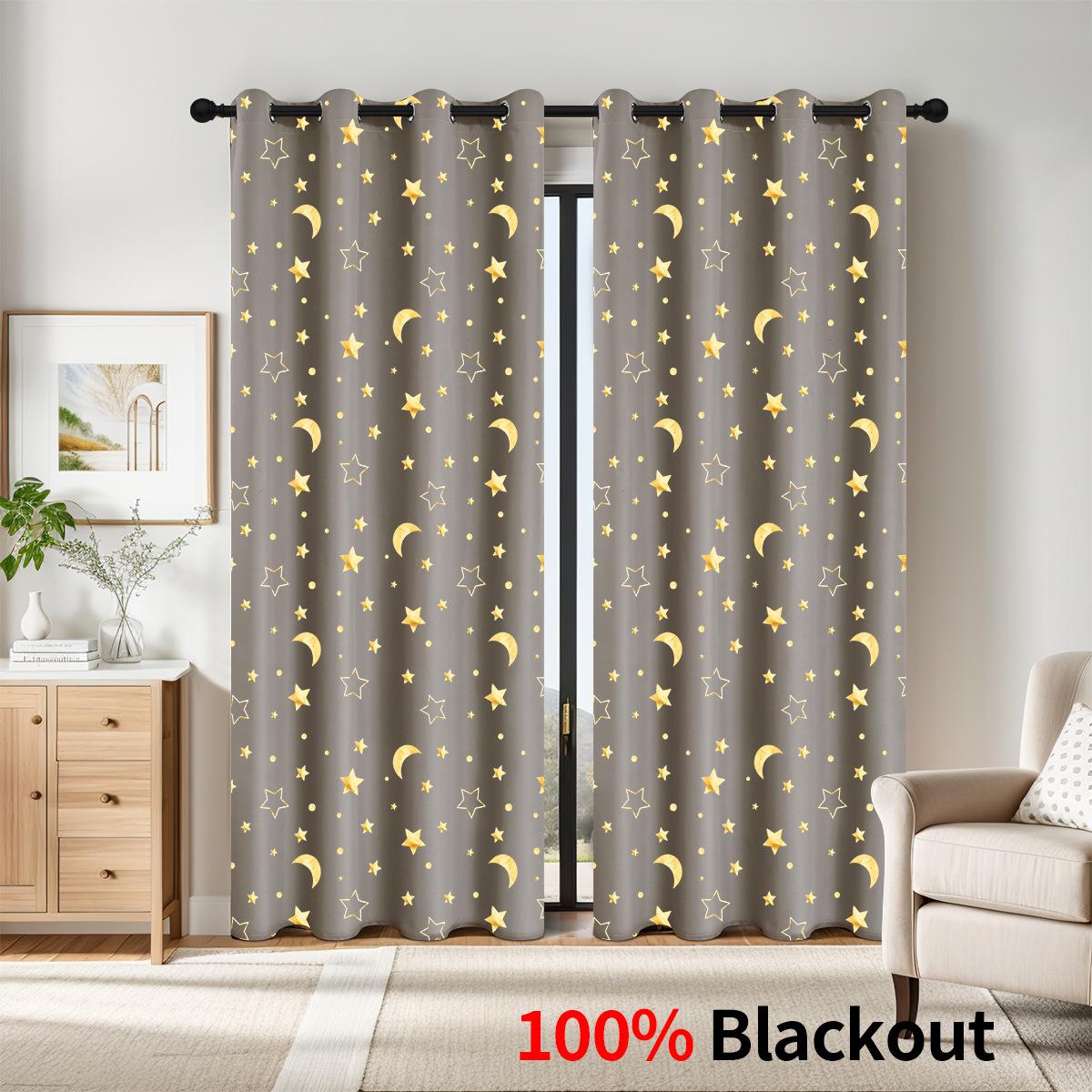 

Новые шторы блэкаут с золотой фольгой, шторы полного затемнения для гостиной и спальни, шторы для защиты от солнца 100*130cm One Piece