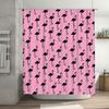 Black Flamingo Pattern Shower Curtain Pink Home Bathroom Decor Customizable