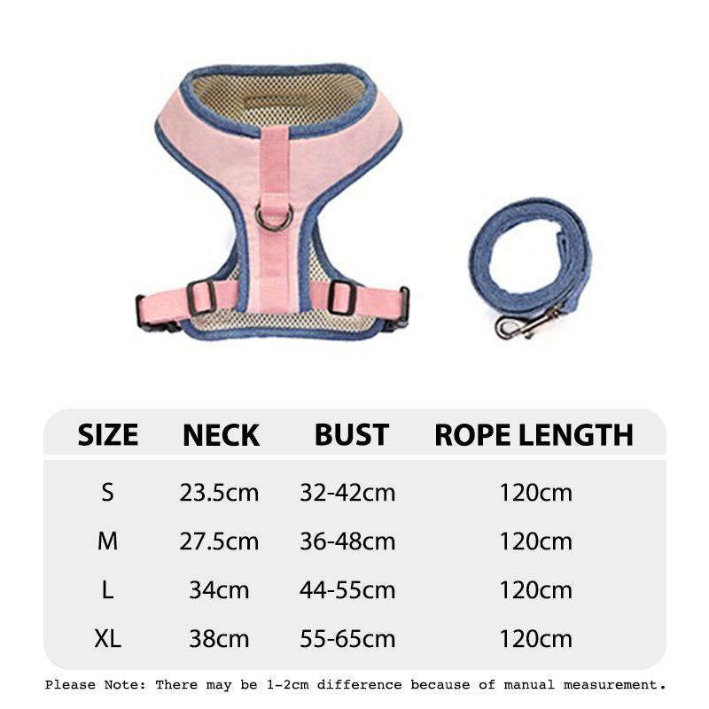 Durable Lattice Pet Harness Leash Set for Dogs 120cm Walking Exercise Vest Strap Traction Anti Lost Small Medium Dog Accessories