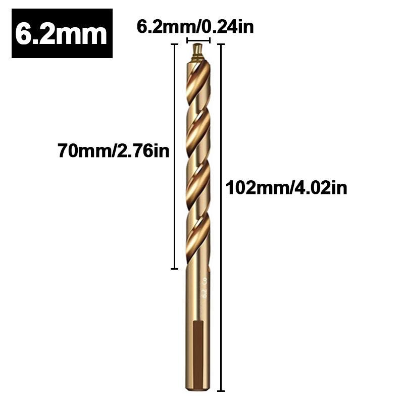 Cobalt Step Drill Bit M35 High Speed Steel Straight Shank 3-13mm HSS Twist Bit for Metal Stainless Steel Iron Drilling