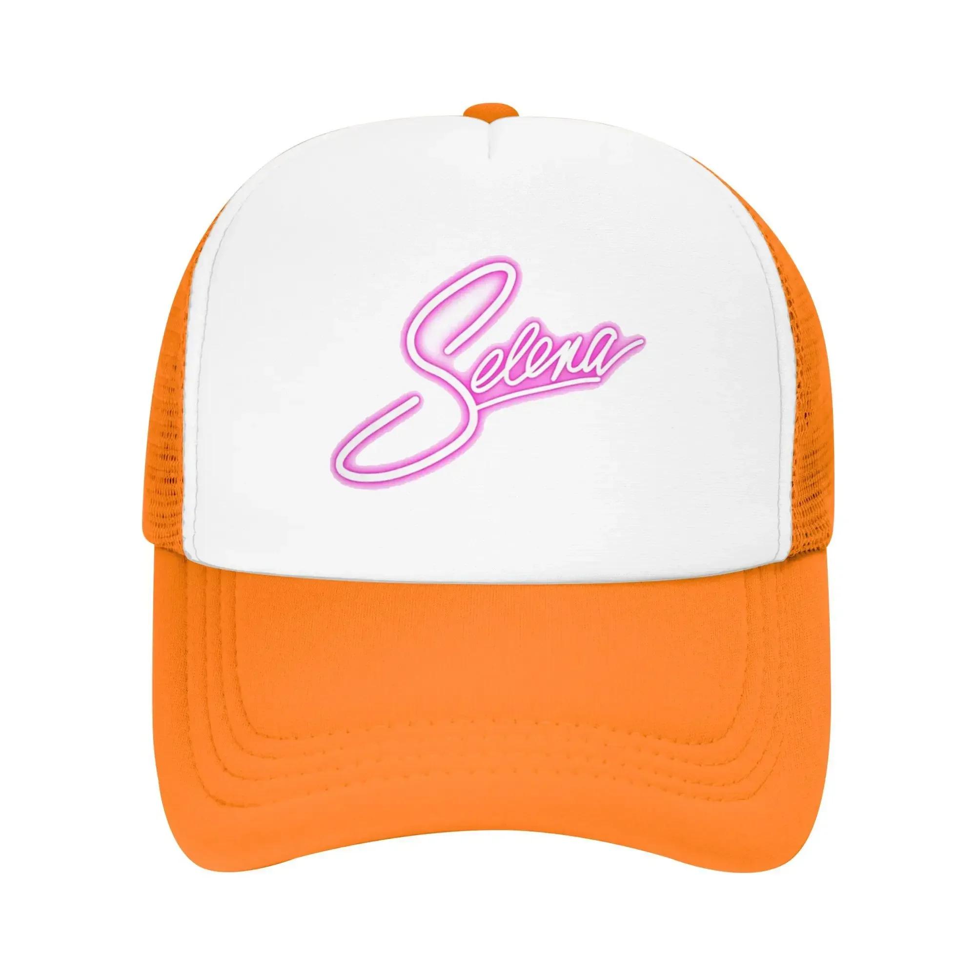 

Romantic Pink White Selena Font Perfect Selena Quintanilla Mesh Baseball Caps Women Summer Male Hunting Hat Fishing Trucker Cap One Size