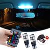 2X Auto Interior Decoration LED T10 W5W Atmosphere Car Light RGB Remote Controller Colorful Reading Door Side Marker Tail Backup