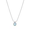 Elegant Sea Blue Mother-of-Pearl Pendant Necklace: Women's Light Luxury Design with Snake Bone Chain.