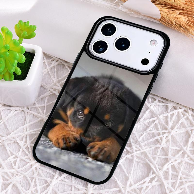 Süße Rottweiler Hund Handyhülle für iPhone 17 Air 16 15 11 12 14 13 Pro Max Stoßfeste Hülle