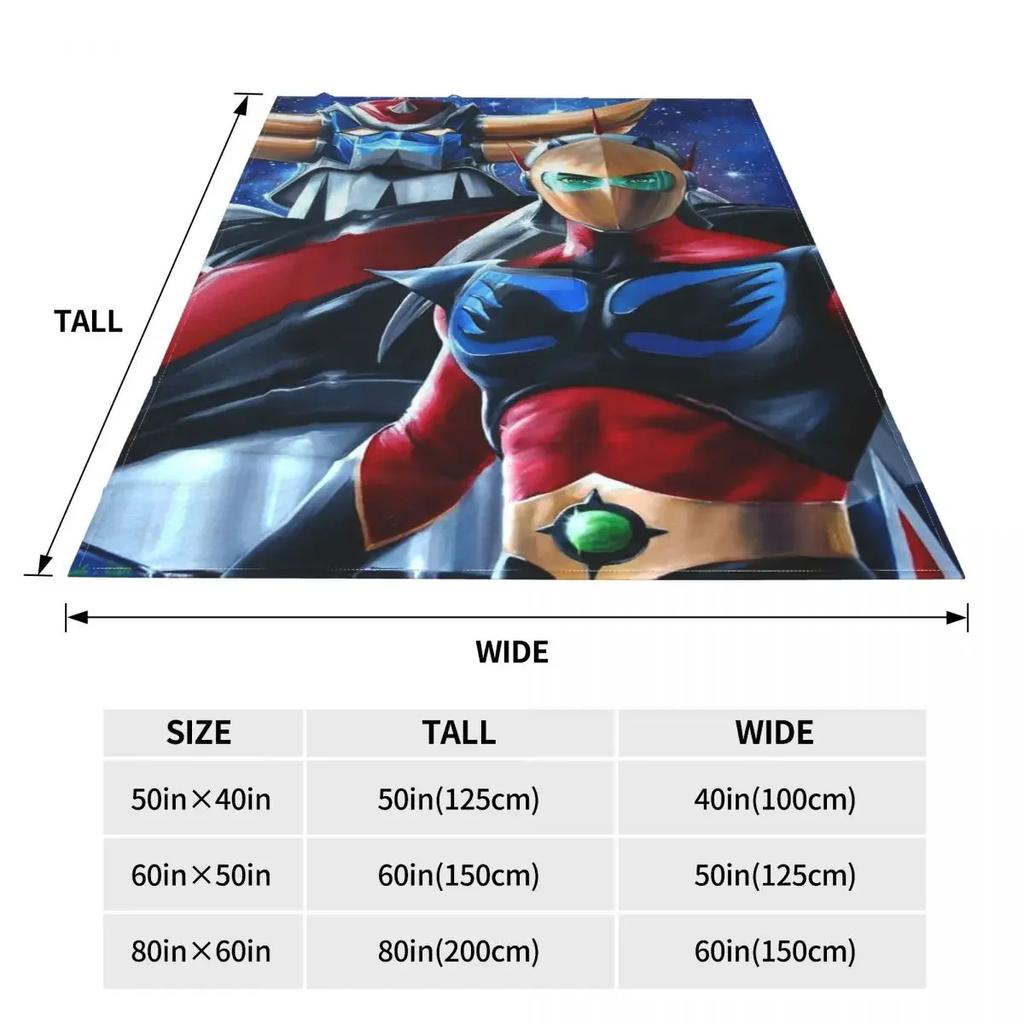 Goldorak Actarus Mazinger Z Manga Blankets Sofa Cover Flannel Decoration Warm Throw Blankets for Home Car Rug Piece