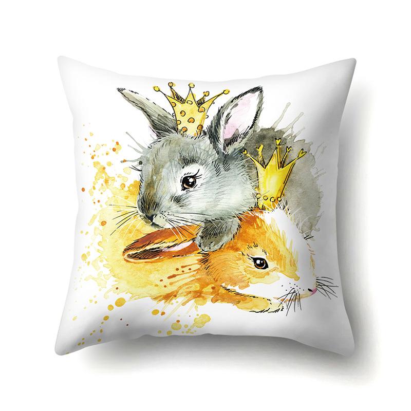 Oil Painting Animal Single-sided Polyester Pillowcase Home Living Room Soft Decoration Sofa Cushion Cover Bedroom Bed Pillowcase