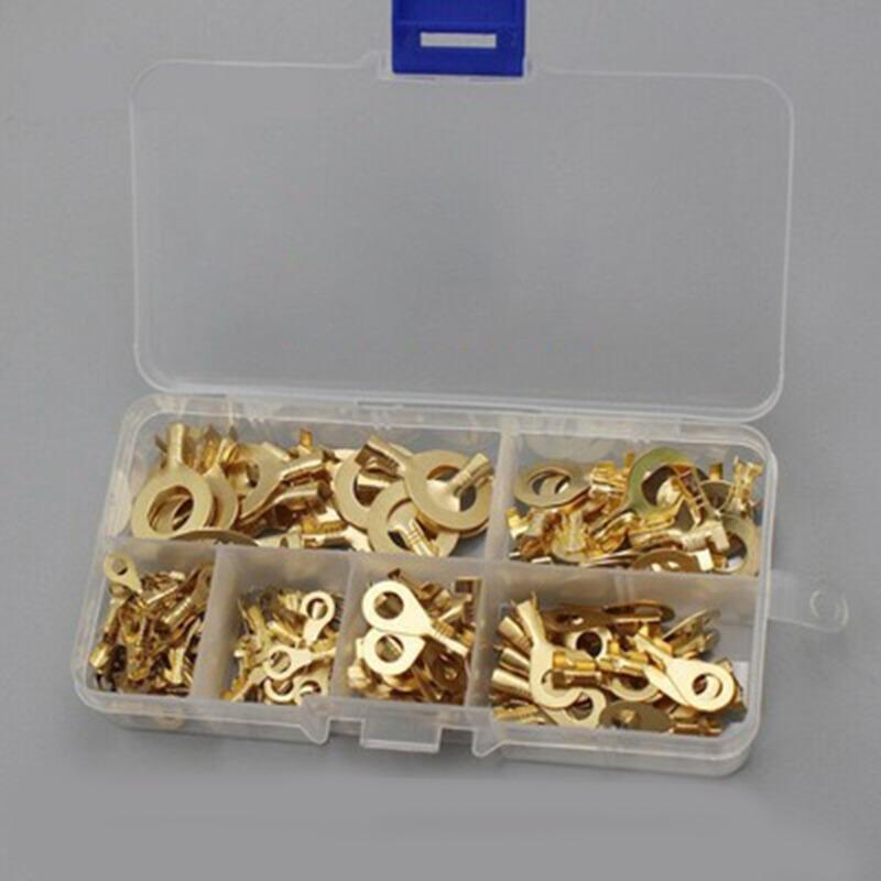 150pcs/set Round Terminal Block DJ431 O-type Lugs Terminals Cold-Pressed Connector Copper Tab Wiring Nose Combination Set High Quality Convenient