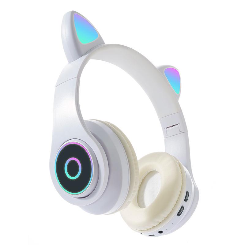 Katzenohr-Bluetooth-Headset, faltbar, leuchtend, Stereo-Audio-Headset, Spiel-Headset