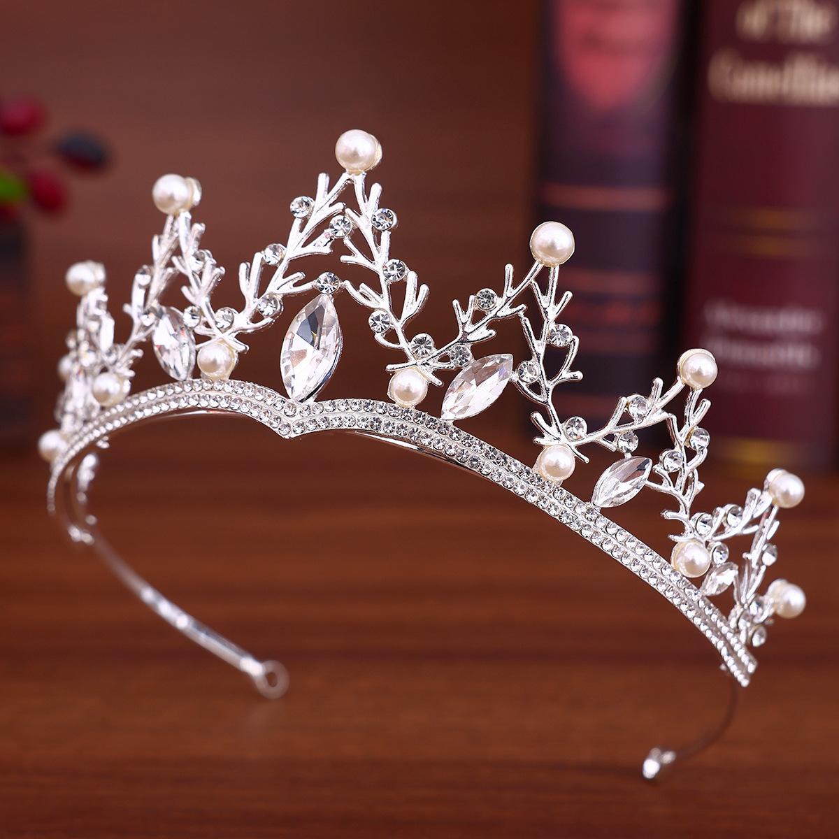 

Головной убор невесты Барочная корона с горным хрусталем и жемчугом Золотая корона невесты Свадебные аксессуары Корона Аксессуар для волос