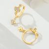 Simple Heart Cross Earrings For Women Fashionable Gold Elegant Jewelry Gift
