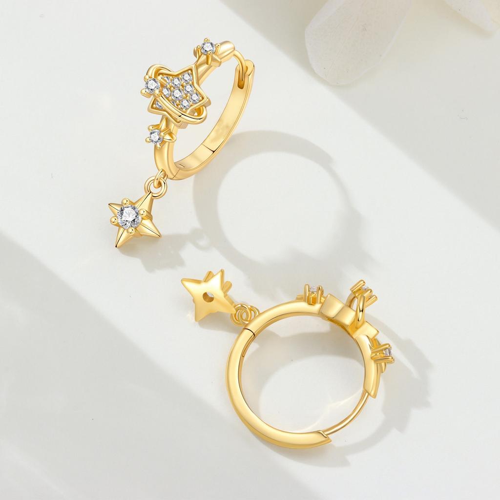 Simple Heart Cross Earrings For Women Fashionable Gold Elegant Jewelry Gift