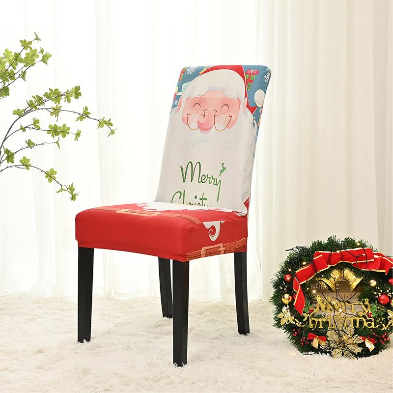 Stretch Print Christmas Chair Cover Christmas Chair Cover Decoration