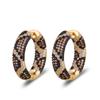 Manchettes d'oreilles en Zircon motif léopard avec divers clous de boucles d'oreilles tendance