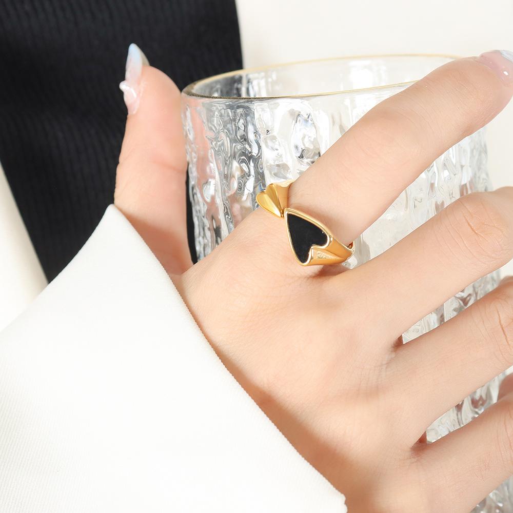 New In Heart-to-heart Ring Ladies Ins Style Simple  Double Love Korean Creative Rings