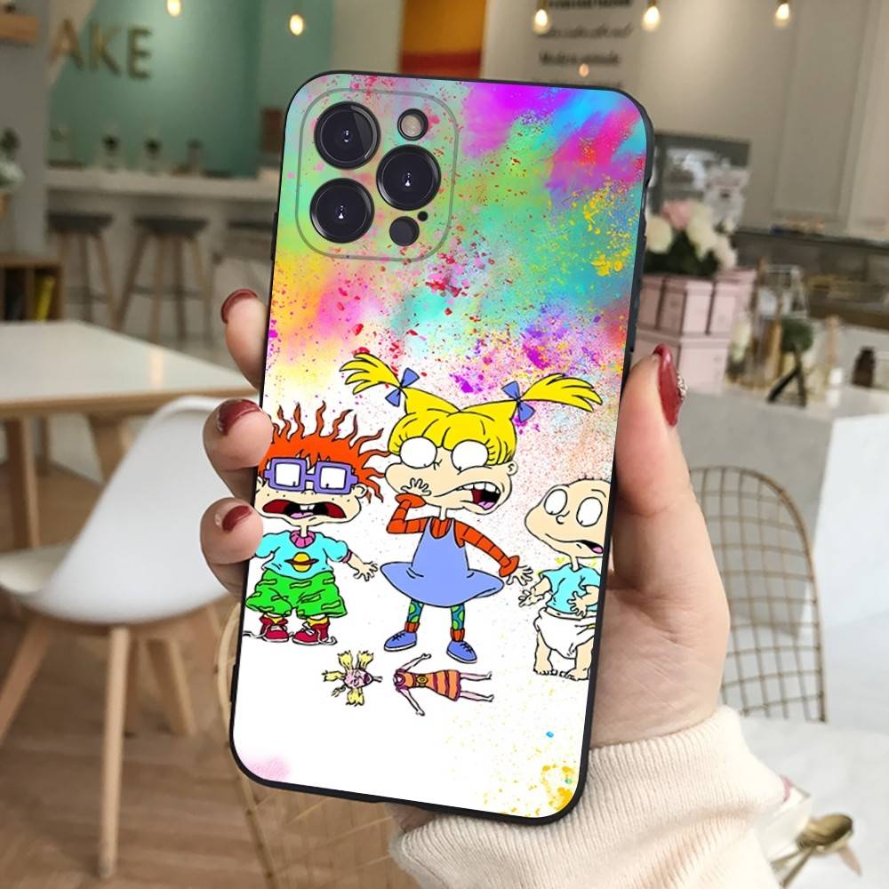 Cartoon Funny R-Rugrats Phone Case For Iphone 17 16 15 14 13 12 11 Pro Max Plus Black Shell Cover Case