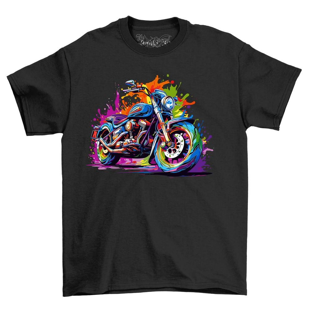 Biker Paint Drip Design T-shirt - Funny and Badass! Rev Up Your Style with This
